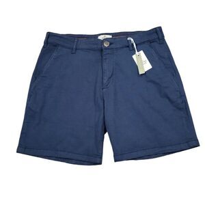 Marine Layer Chino Walk Shorts Men's Size 32 Navy Blue Stretch Organic Cotton
